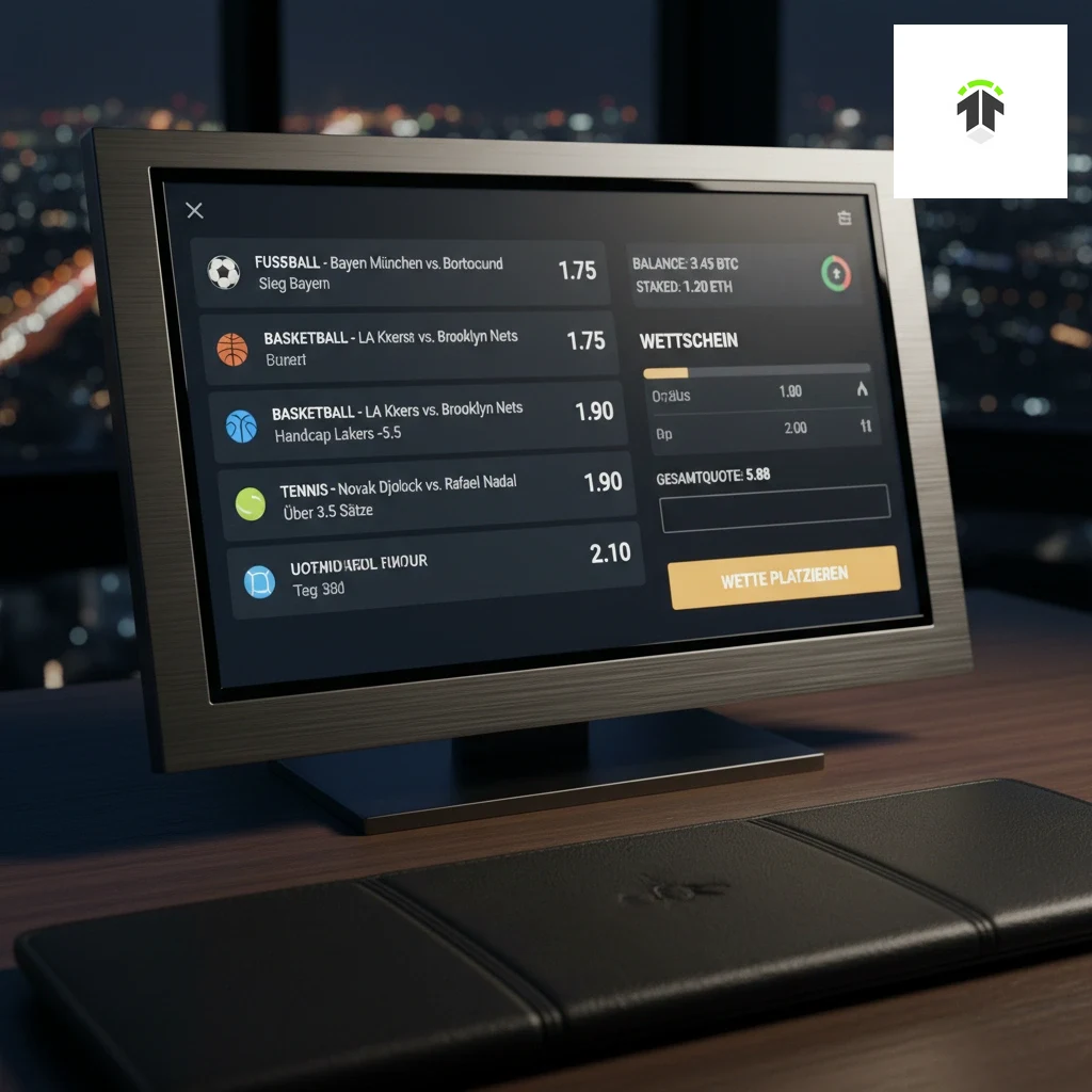 Live-Wettansicht mit dynamischer Quotenanpassung und Krypto-Transaktionsstatus.