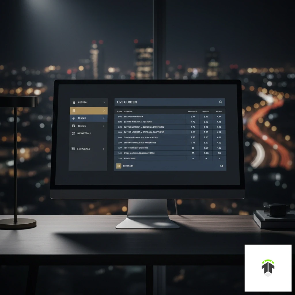 Desktop-Ansicht des Wettportals mit Sportarten-Navigation und Quotenanzeige